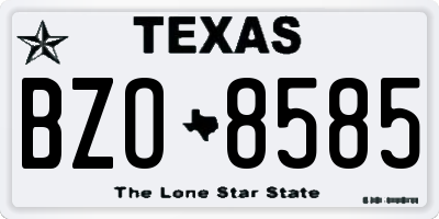 TX license plate BZO8585
