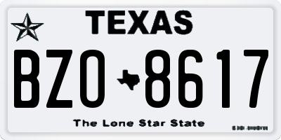 TX license plate BZO8617