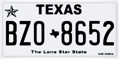 TX license plate BZO8652