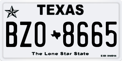 TX license plate BZO8665