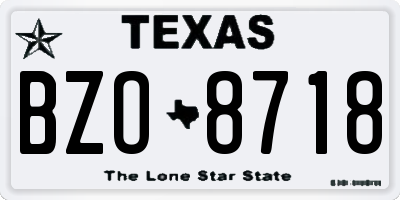 TX license plate BZO8718