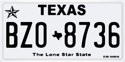 TX license plate BZO8736