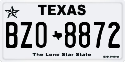 TX license plate BZO8872