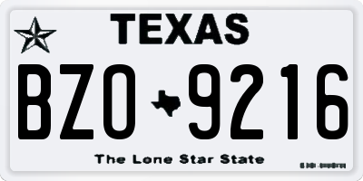 TX license plate BZO9216