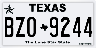 TX license plate BZO9244