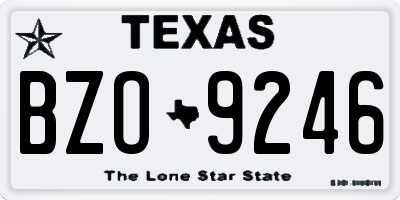 TX license plate BZO9246