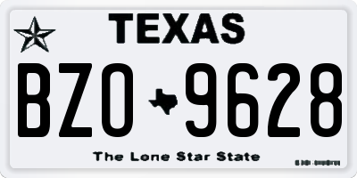 TX license plate BZO9628