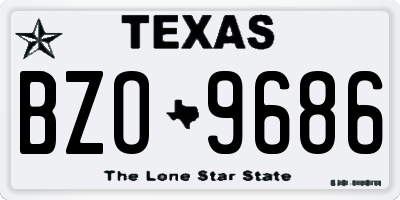 TX license plate BZO9686