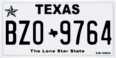 TX license plate BZO9764