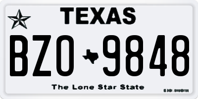 TX license plate BZO9848