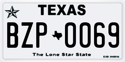 TX license plate BZP0069