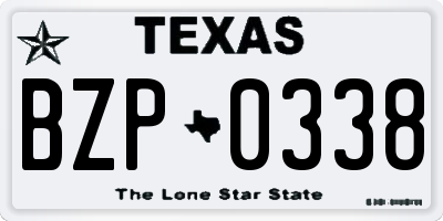 TX license plate BZP0338