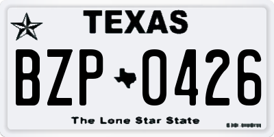 TX license plate BZP0426