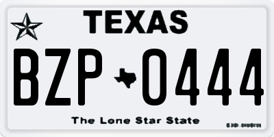 TX license plate BZP0444