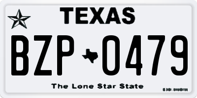TX license plate BZP0479