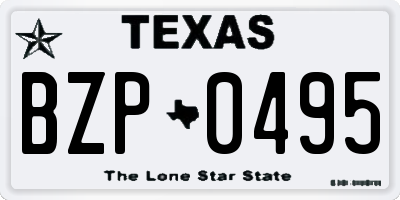 TX license plate BZP0495