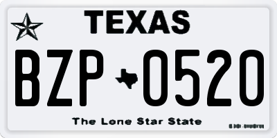 TX license plate BZP0520