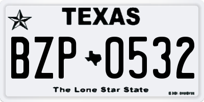 TX license plate BZP0532