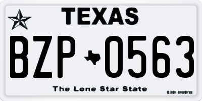 TX license plate BZP0563
