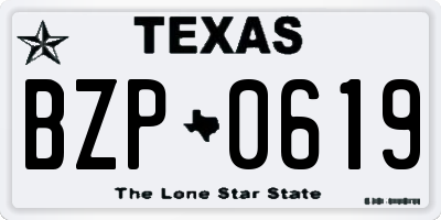 TX license plate BZP0619