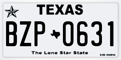 TX license plate BZP0631