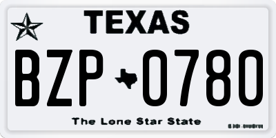 TX license plate BZP0780