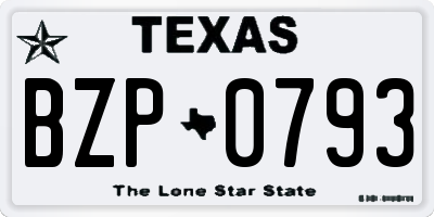 TX license plate BZP0793