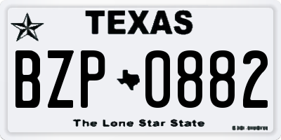TX license plate BZP0882