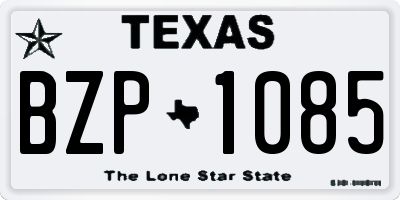 TX license plate BZP1085