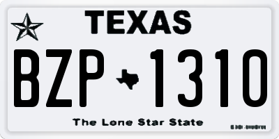 TX license plate BZP1310