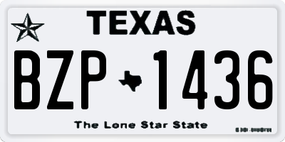 TX license plate BZP1436
