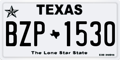 TX license plate BZP1530