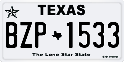 TX license plate BZP1533