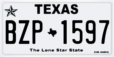 TX license plate BZP1597
