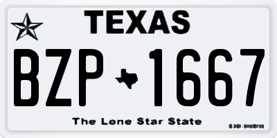 TX license plate BZP1667