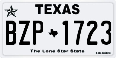 TX license plate BZP1723