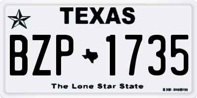 TX license plate BZP1735