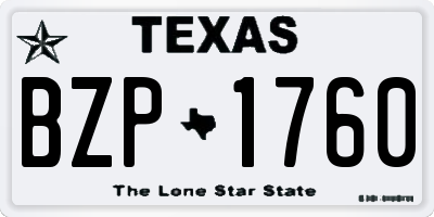 TX license plate BZP1760