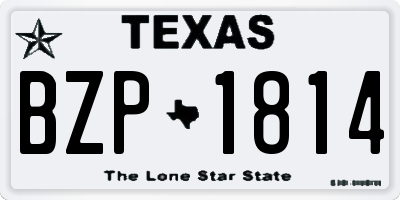 TX license plate BZP1814