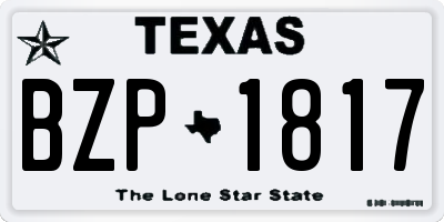 TX license plate BZP1817