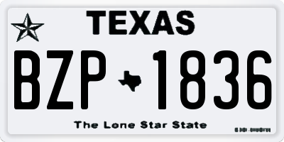 TX license plate BZP1836