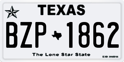 TX license plate BZP1862