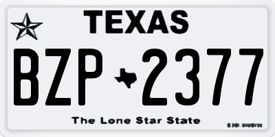 TX license plate BZP2377