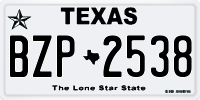 TX license plate BZP2538