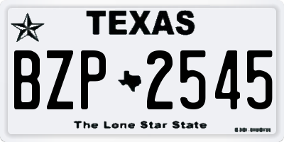 TX license plate BZP2545
