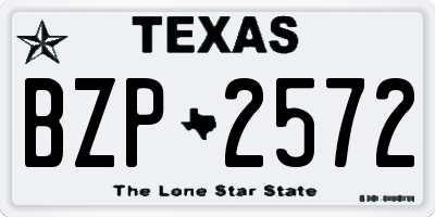 TX license plate BZP2572
