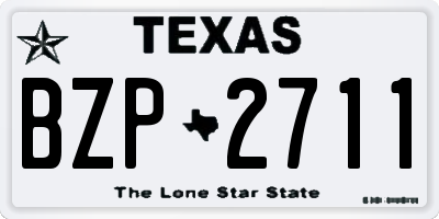 TX license plate BZP2711