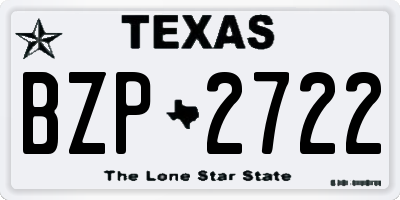 TX license plate BZP2722
