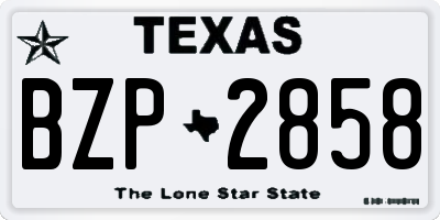 TX license plate BZP2858