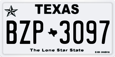 TX license plate BZP3097